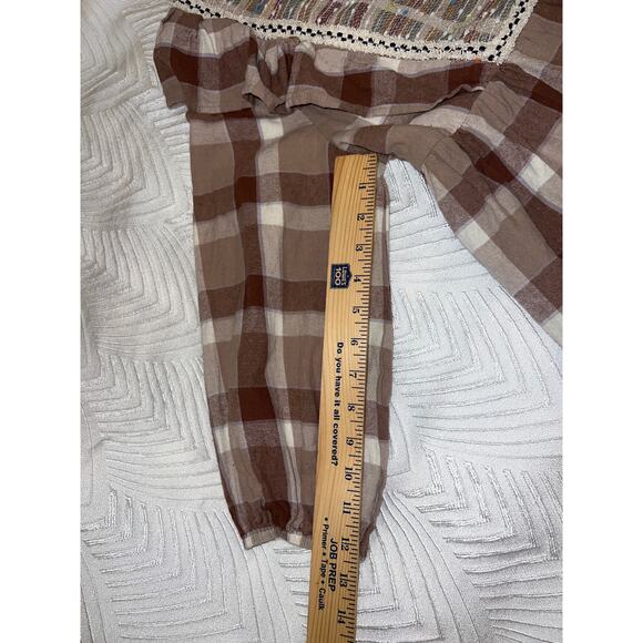 Entro “Corrine” Women’s Boho Plaid Blouse Size Large 100% cotton - Picture 12 of 14